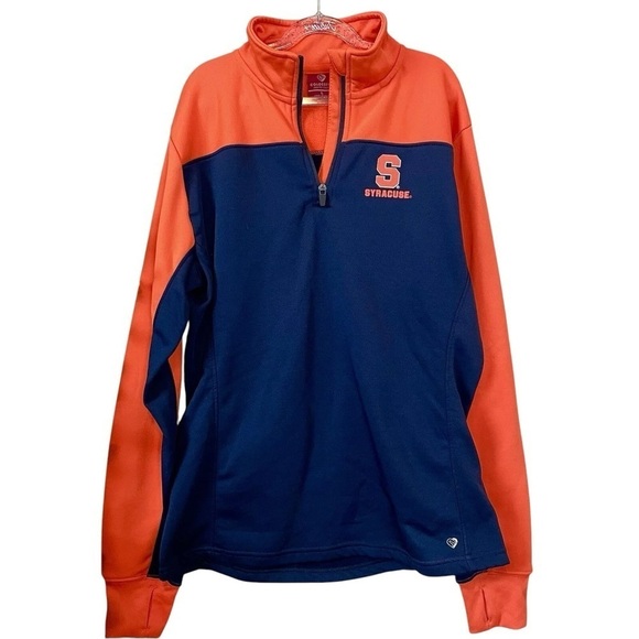 Colosseum Syracuse 1/4 Zip Track Jacket Navy Blue Orange Size Large - Picture 1 of 9
